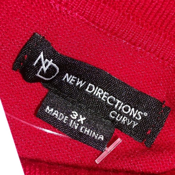 New Directions 3X Red Cowl Neck Sweater Top NWT - Picture 5 of 8